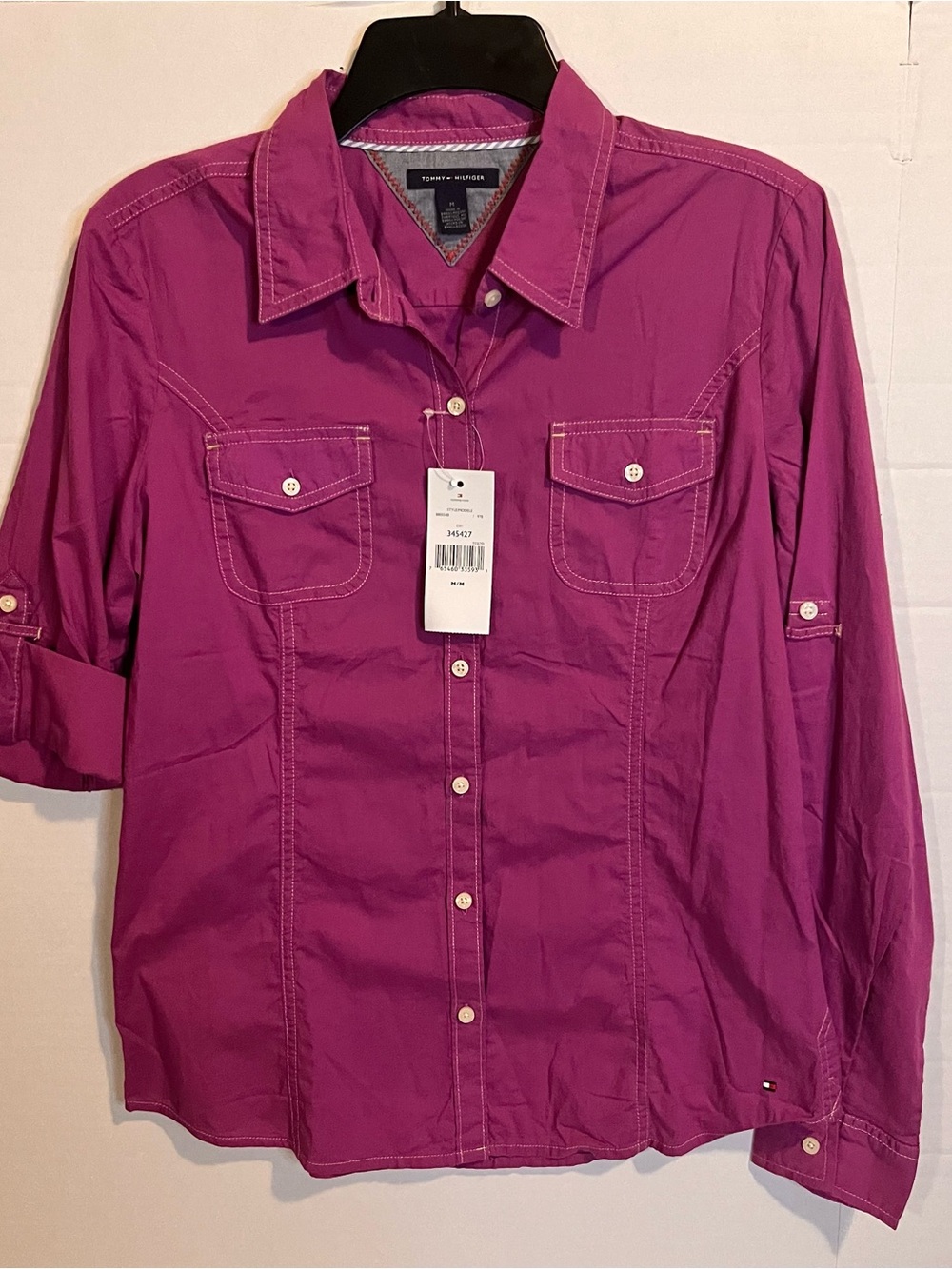 Tommy Hilfiger Women’s Bright Magenta Button-Down Shirt